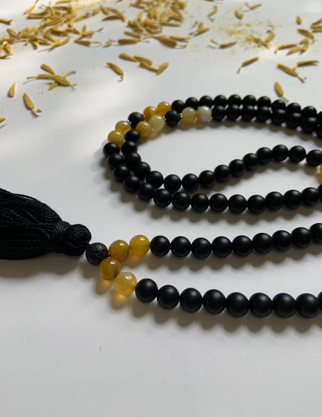 ~ Honey & Soot ~ Agate + Volcanic Stone