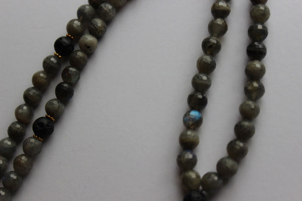 Labradorite & Volcanic Rock ~ Onyx Shield