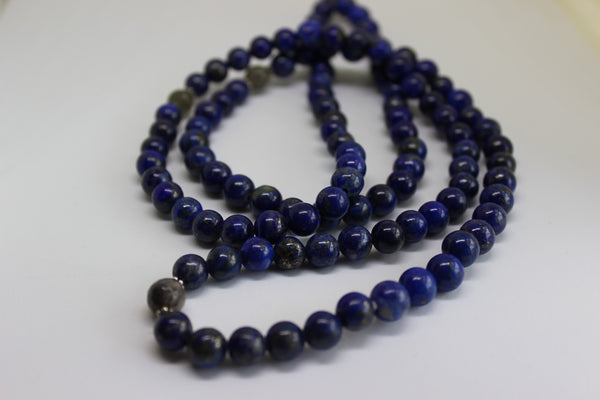 Genuine Lapis Lazuli & Labradorite Mala - Silver