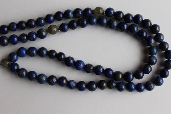 Genuine Lapis Lazuli & Labradorite Mala - Silver