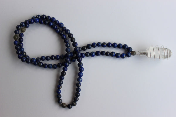 Genuine Lapis Lazuli & Labradorite Mala - Silver