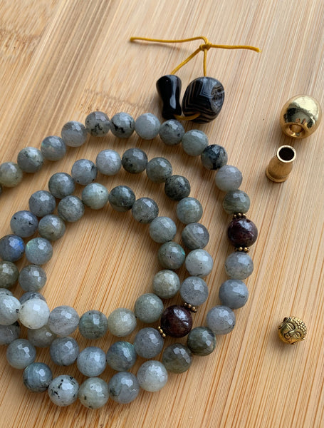 Let Your Mala Choose You 🌩 Genuine Gemstone Mala with Gold Tassel - Laura
