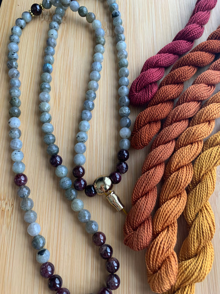 Let Your Mala Choose You 🌩 Genuine Gemstone Mala with Gold Tassel - Laura