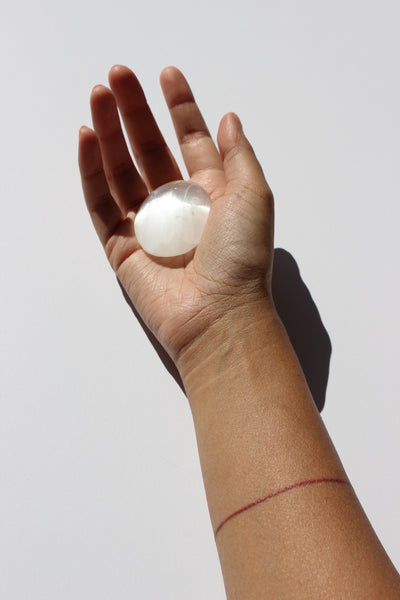 Selenite Palm Stone