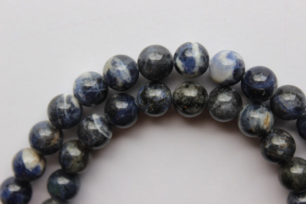 Genuine Sodalite & Carnelian Mala - Gold