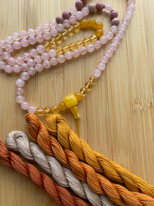 Let Your Mala Choose You 🌩 Genuine Gemstone Mala with Gold Tassel - Dawn